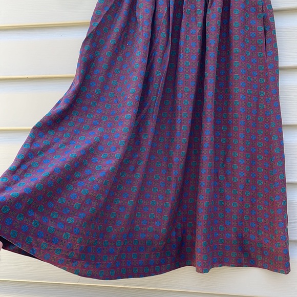 Vintage Silk Psychedelic Print Full Midi Skirt - Picture 3 of 8